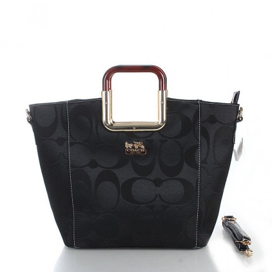 Coach Logo Medium Black Totes FCZ | Women